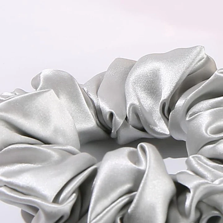 3.5 CM Midi Silk Scrunchies, Grey