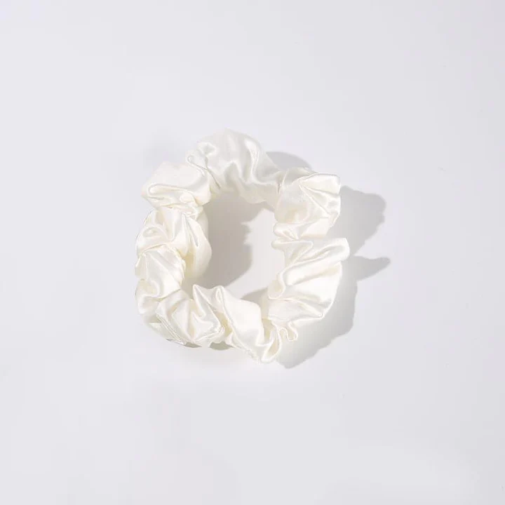 3.5 CM Midi Silk Scrunchies, Ivory