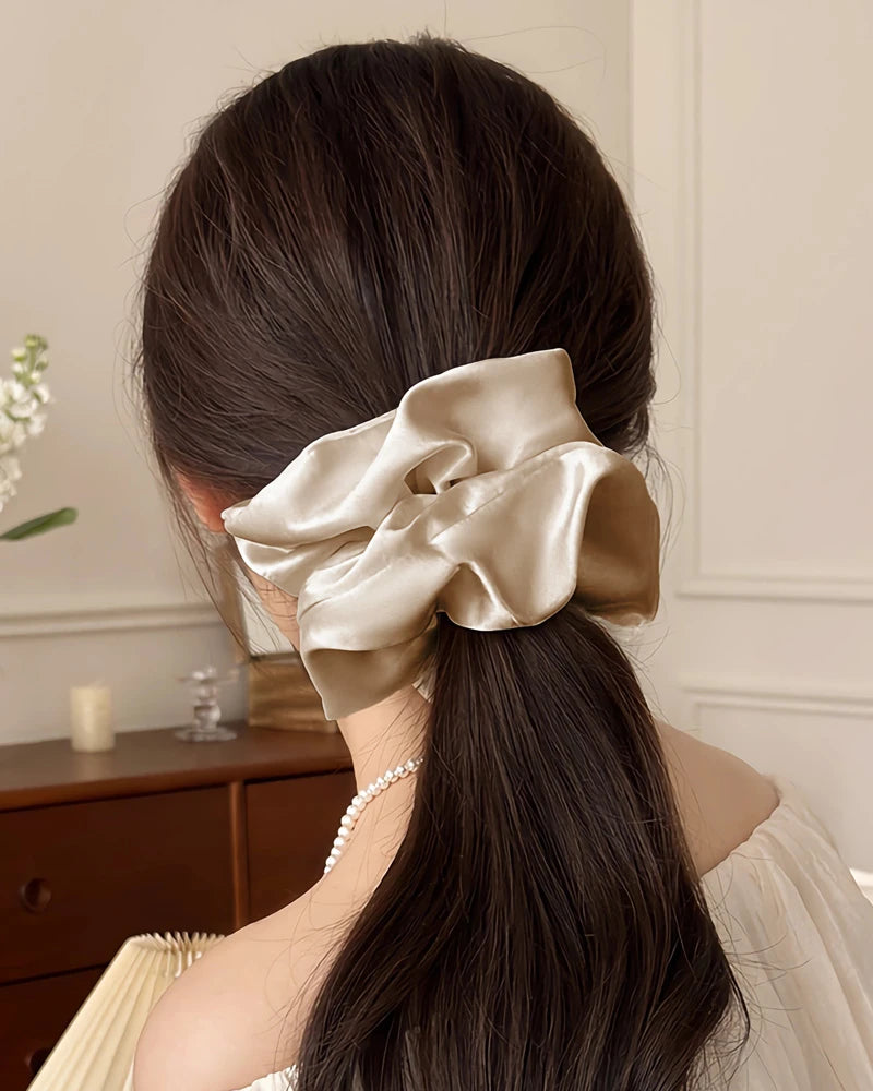 22 Momme Washable Silk Scrunchie 5cm, Champagne
