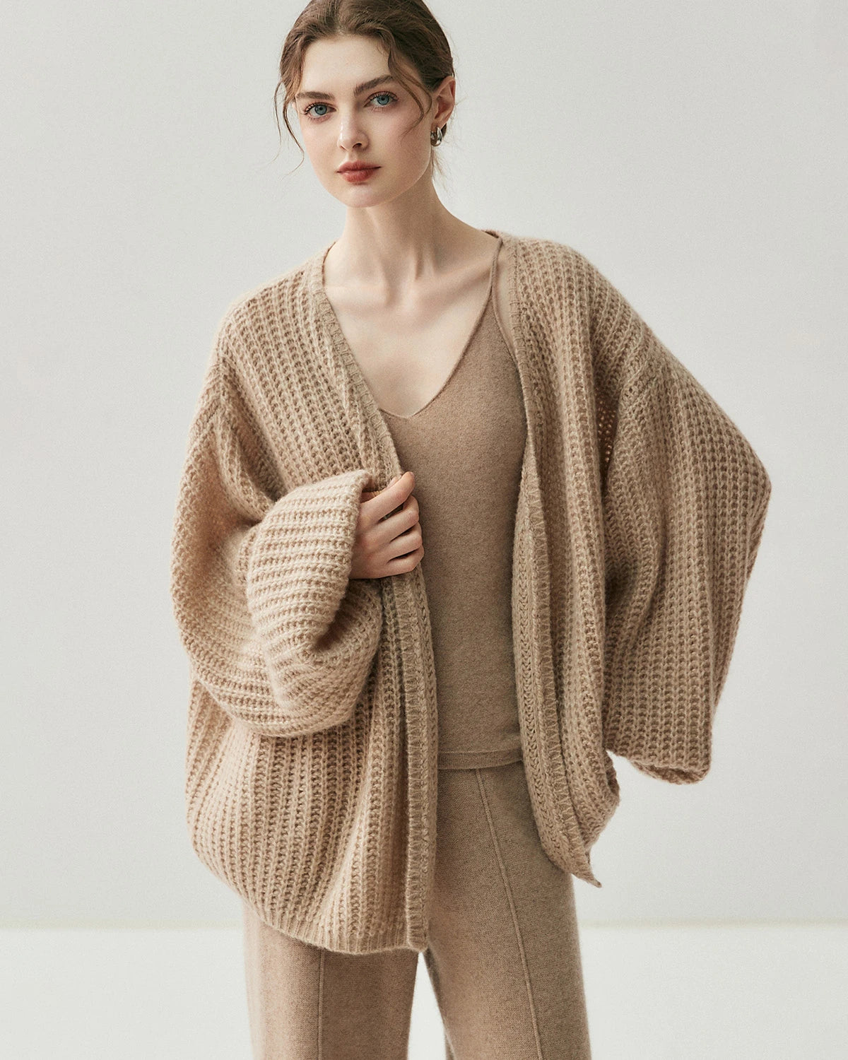 Cashmere Sweater Cardigan Open DaisySilk Oversized Silk Cashmere