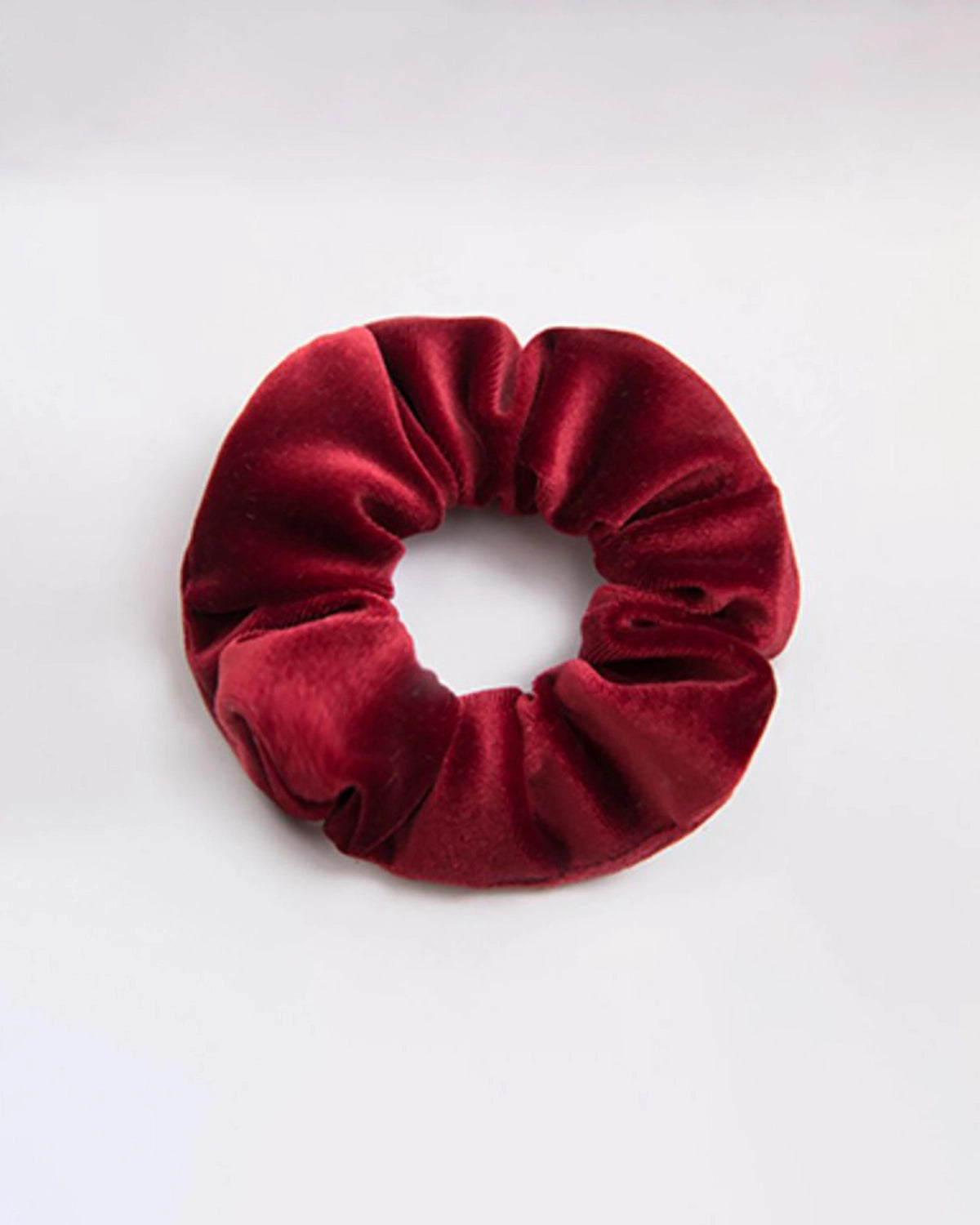 3.5 CM Silk Velvet Hair Scrunchie Band, Red