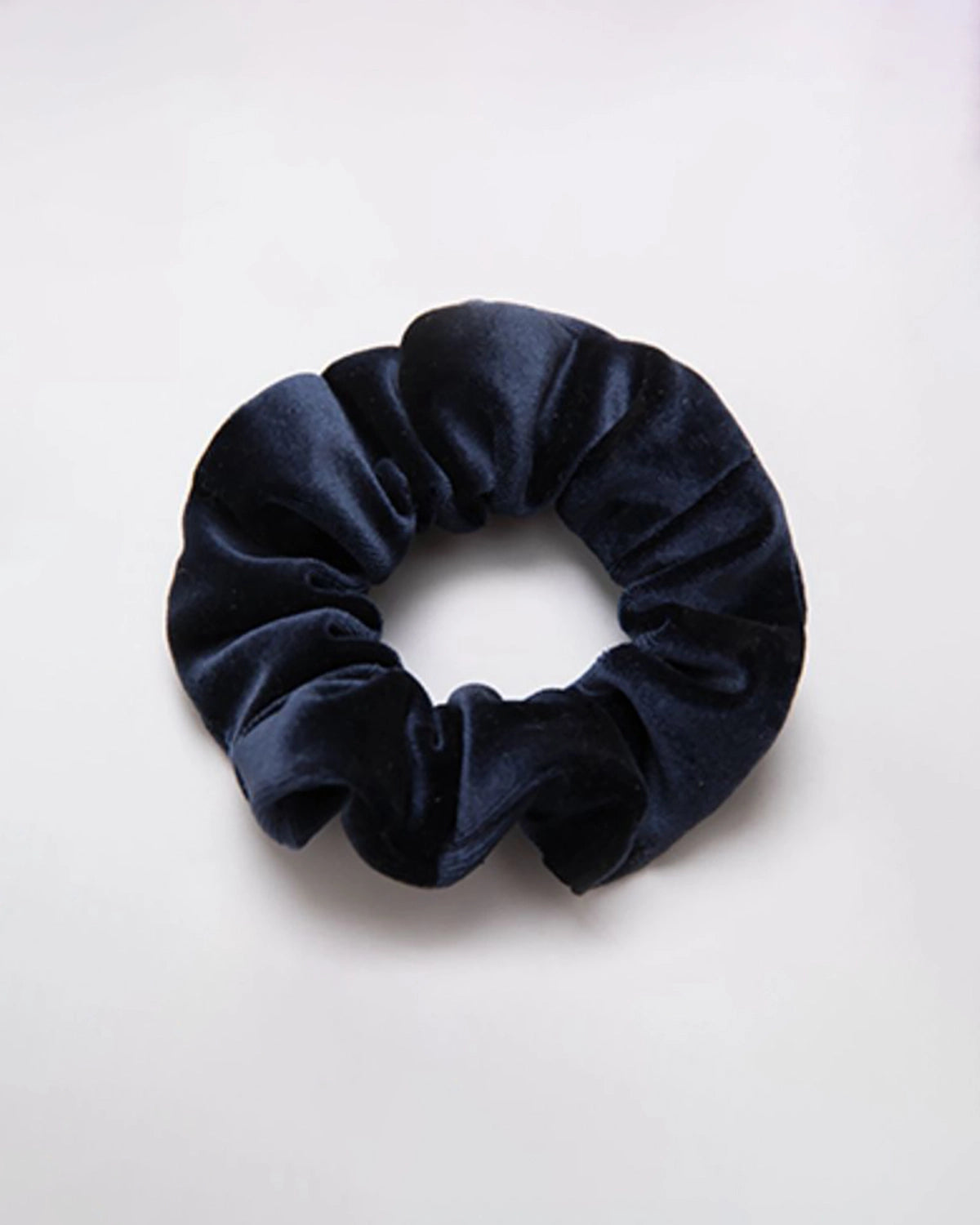 3.5 CM Silk Velvet Hair Scrunchie Band, Navy