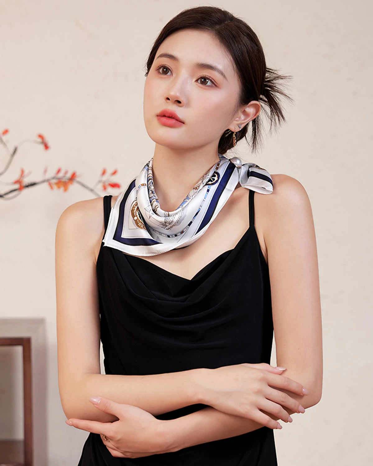 Nautical Print 100% Silk Scarf - DAISYSILK