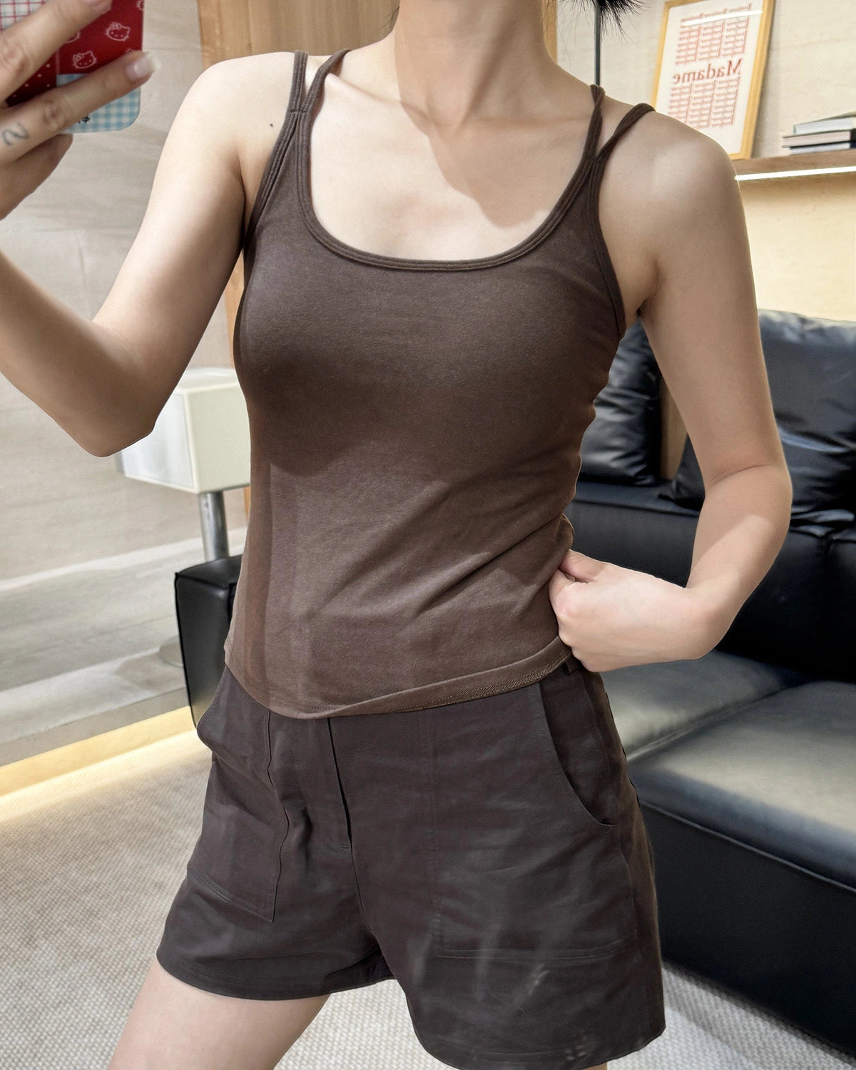 Wool Brushed Camisole with Built-In Bra - DAISYSILK