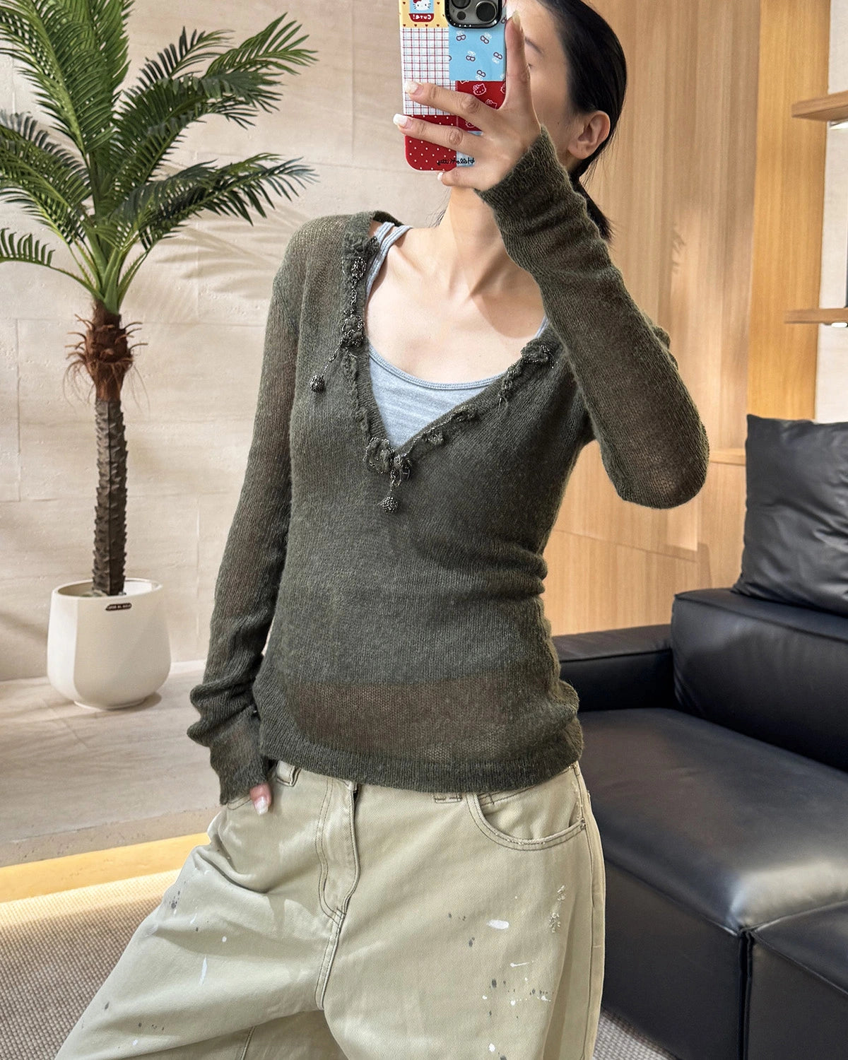 Wool Brushed Camisole with Built-In Bra - DAISYSILK