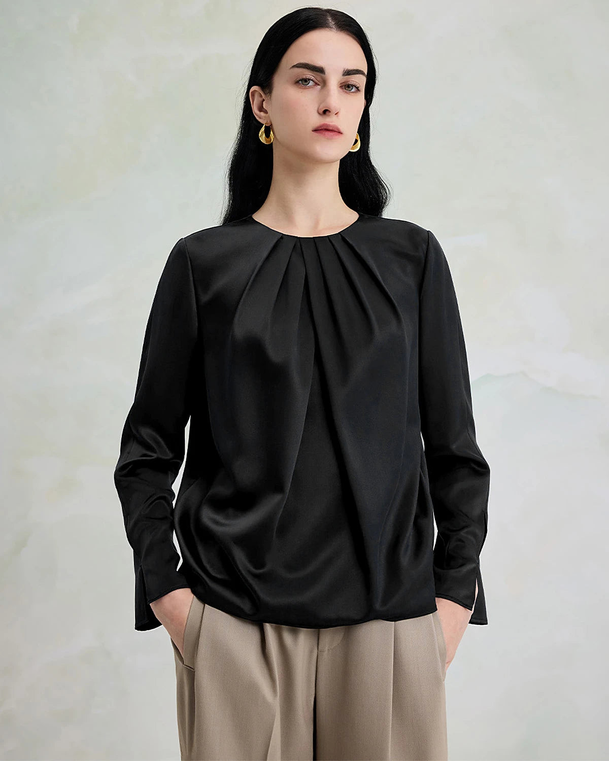 Elegant Washable Silk Pullover Blouse - DAISYSILK