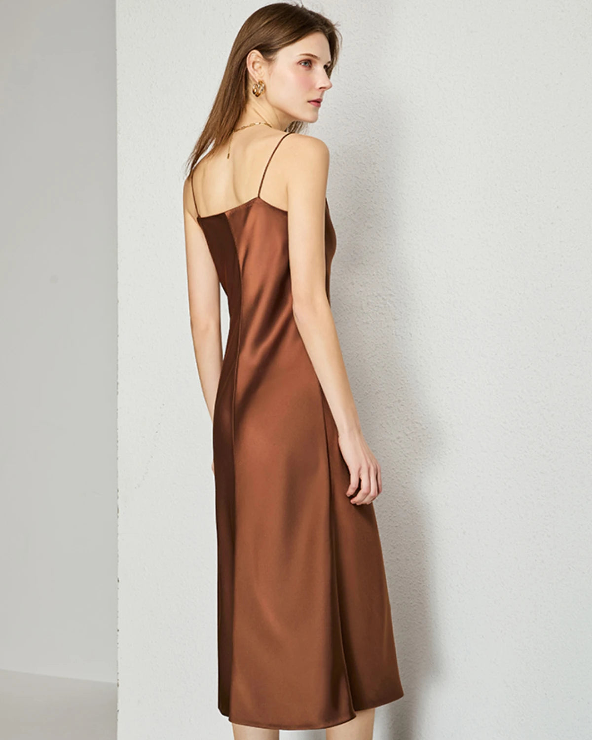 DaisySilk Elegant Silk Slip Dress V Neck Midi Dress In 100 Silk DaisySilk Elegant Silk Slip Dress V Neck Midi Dress In 100 Silk