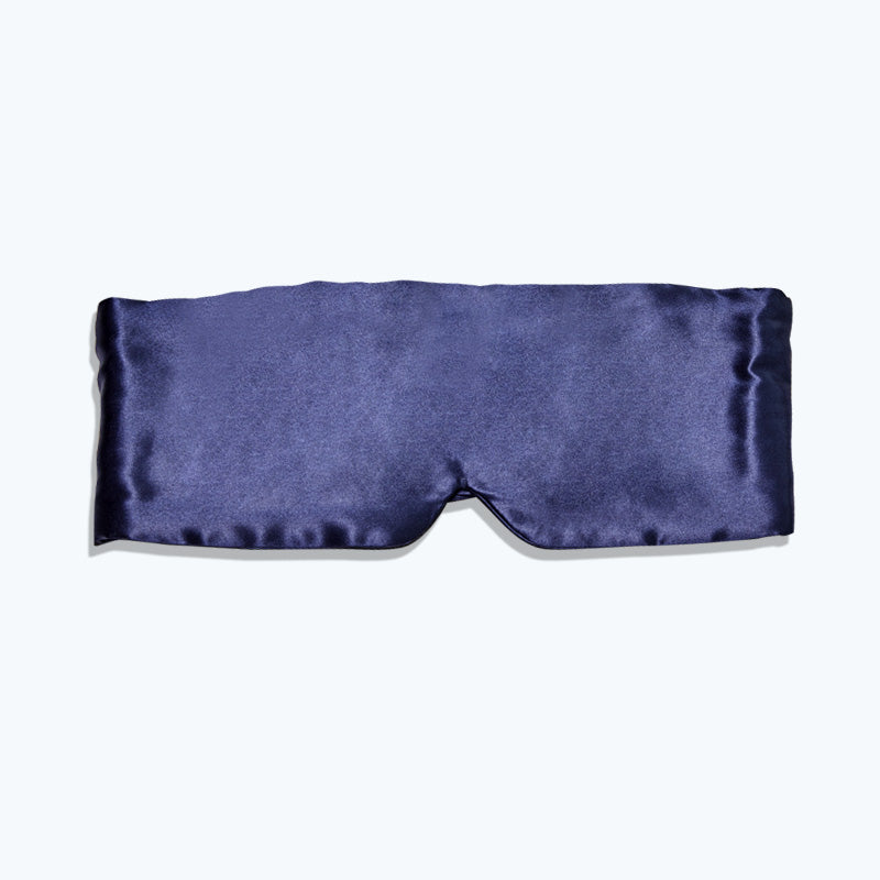 Face-Hugging Wide Double-Sided Silk Eye Mask, Navy