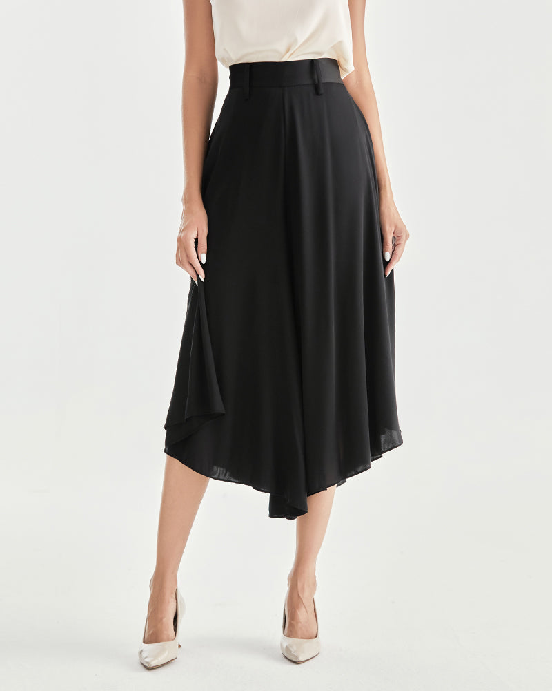 High Waist Silk Women Pants Wide Leg Pants - DAISYSILK