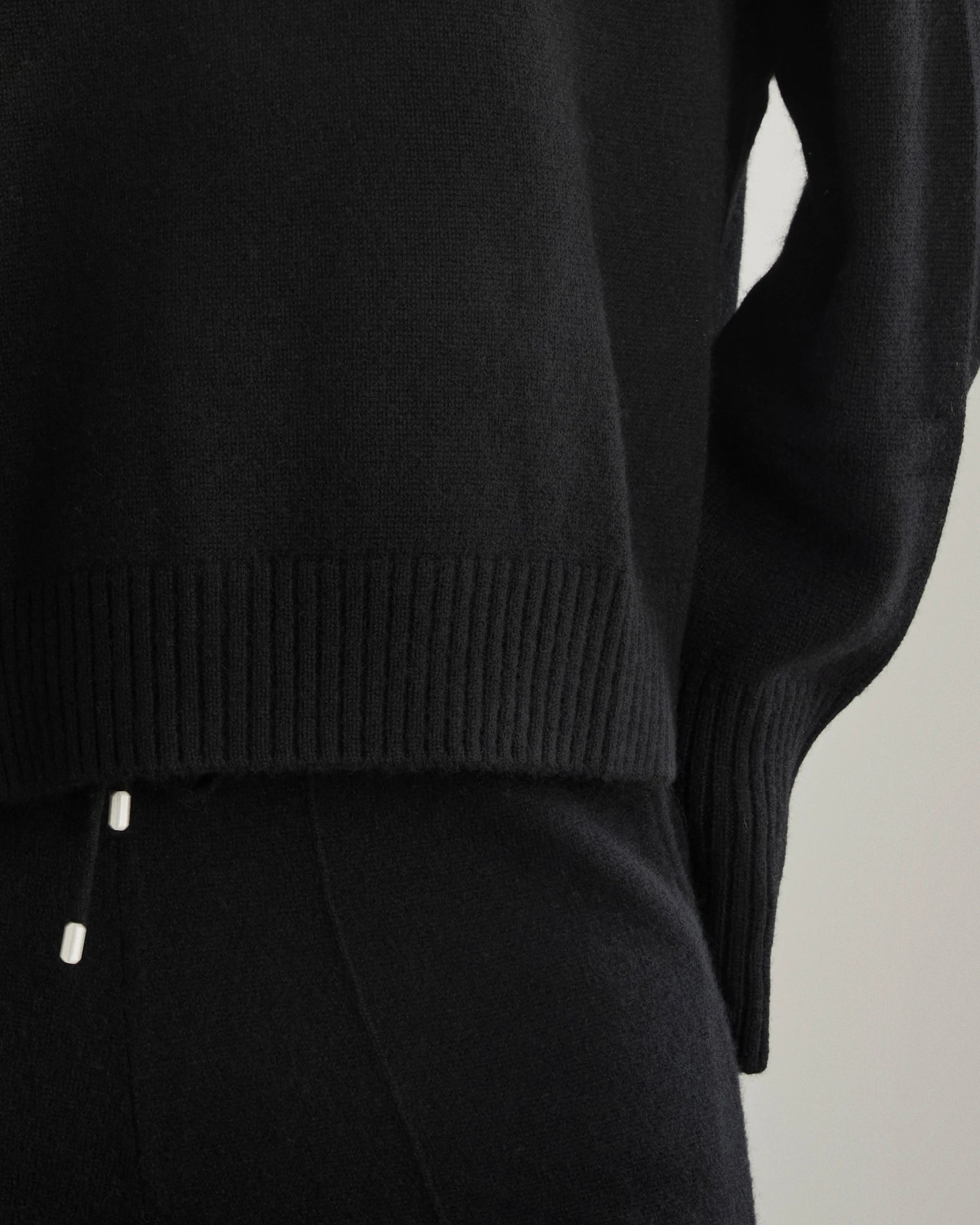 Loft Hooded Cashmere Sweater, Black