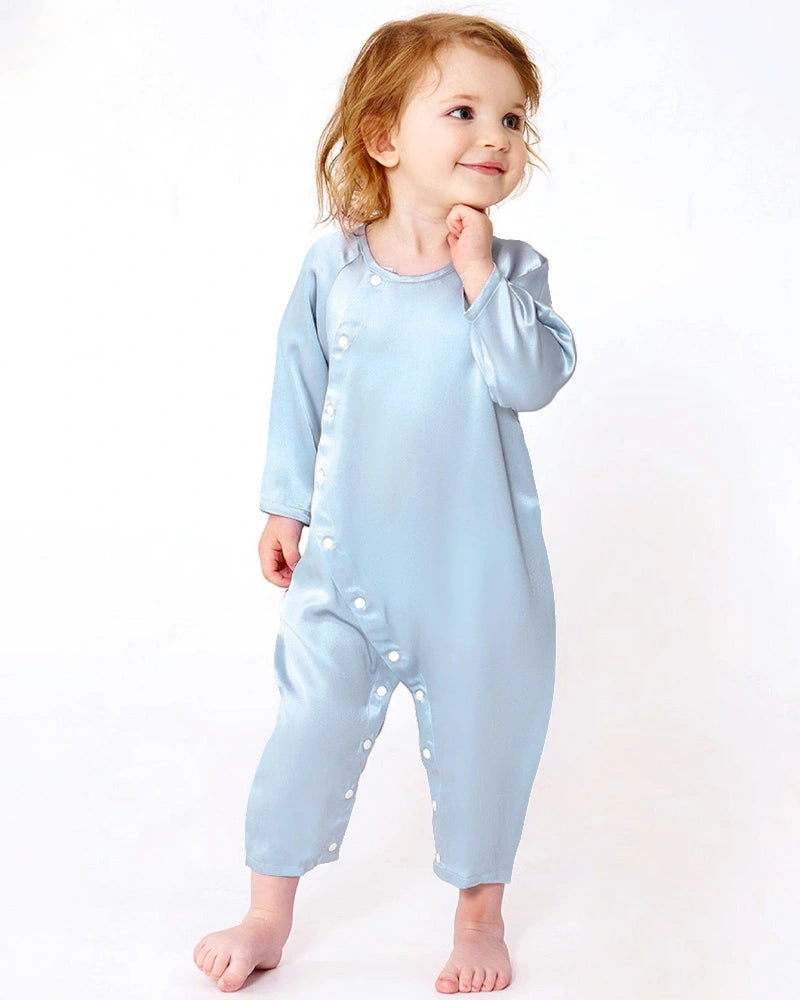Long Sleeve Button Down Silk Onesies