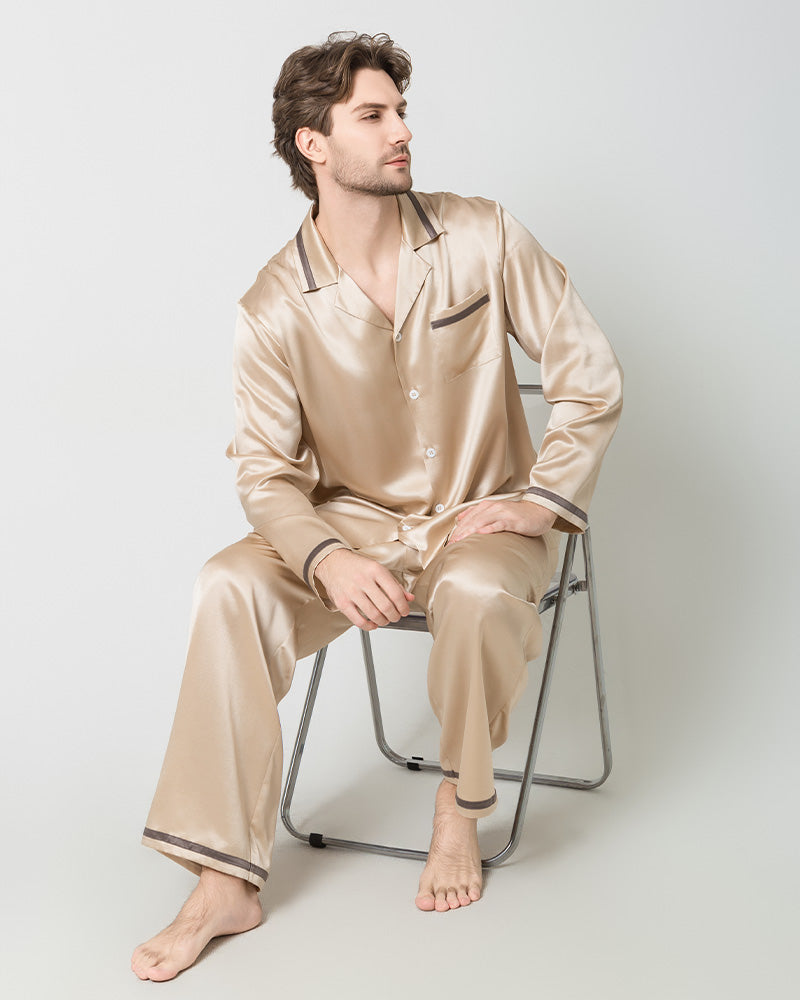 Men's Luxury Silk Pajamas, Champagne