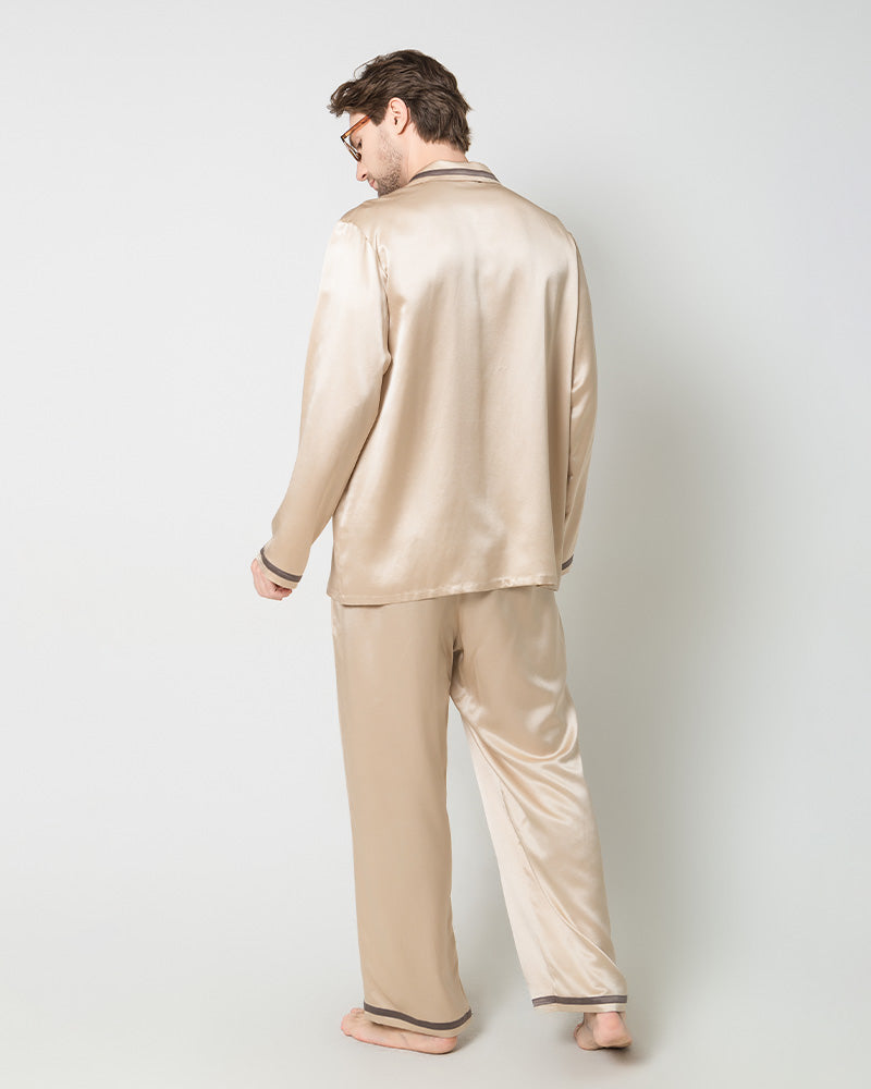 Men's Luxury Silk Pajamas, Champagne