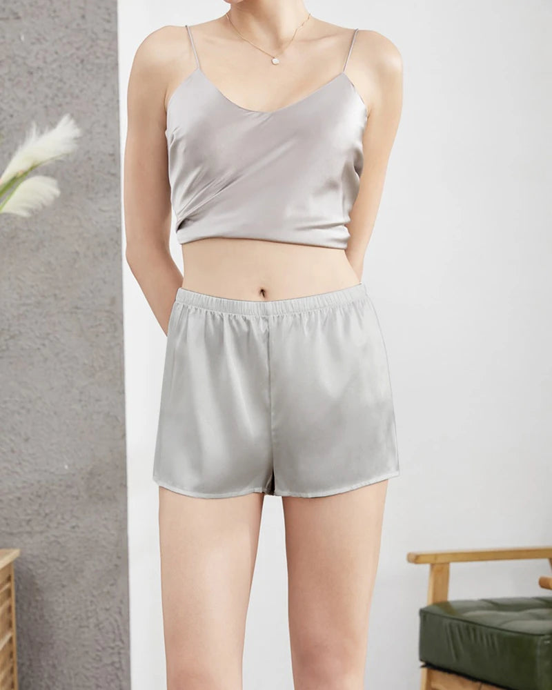 Silk Women Leggings Panties Shorts, Grey