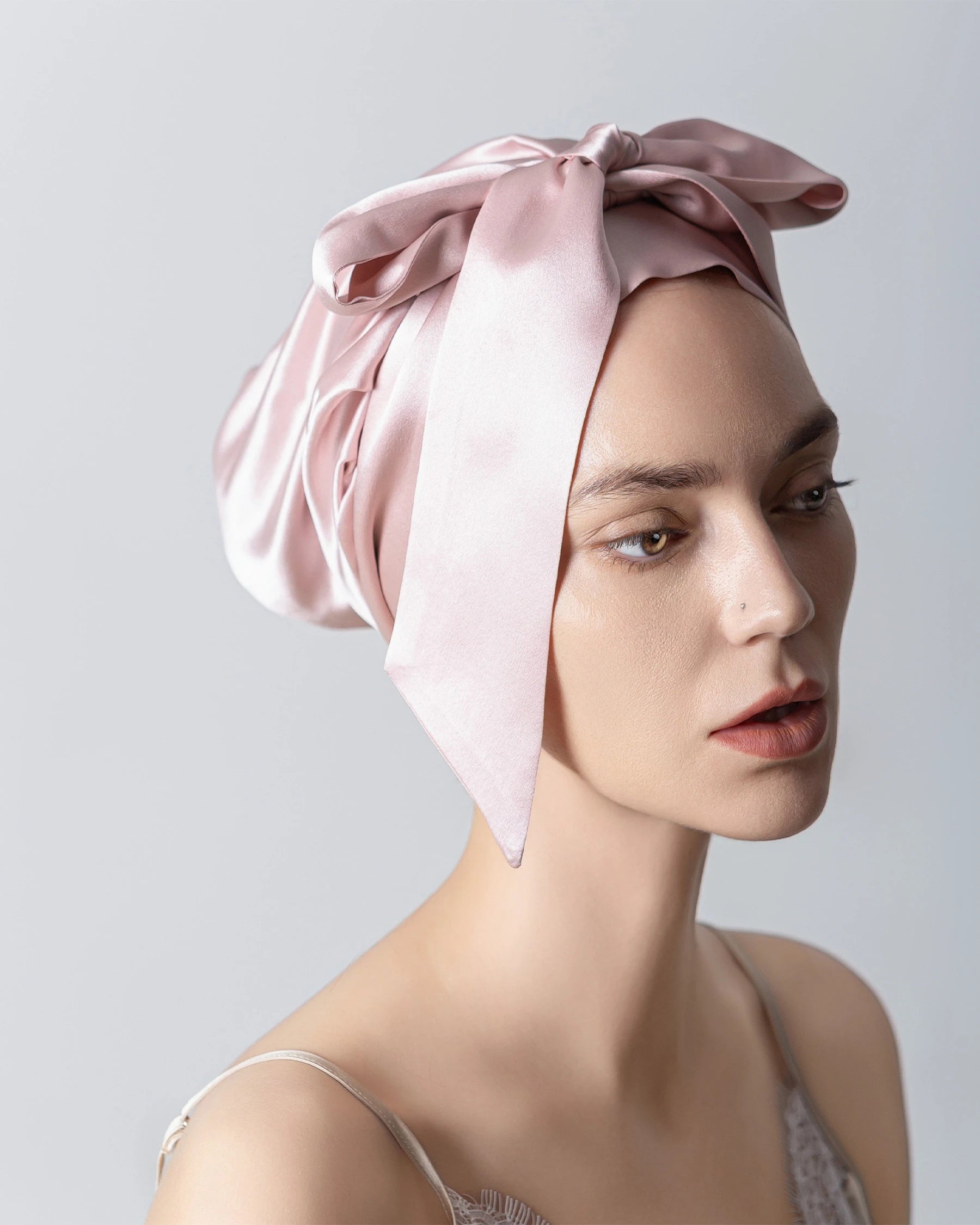 Silk Hair Bonnet for Sleeping, Rose Pink