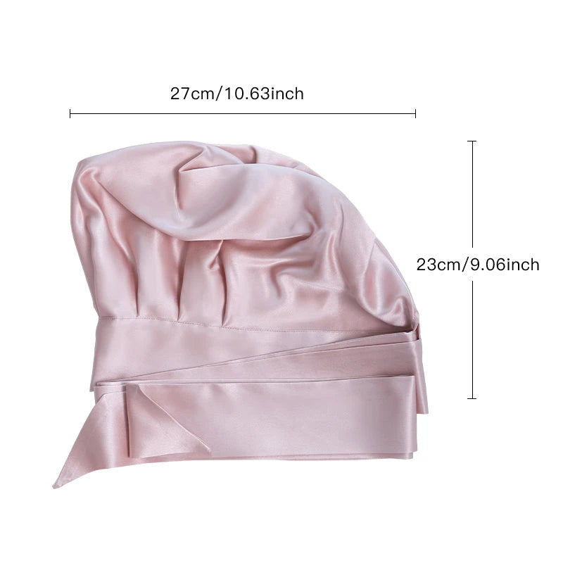 Silk Hair Bonnet for Sleeping, Rose Pink