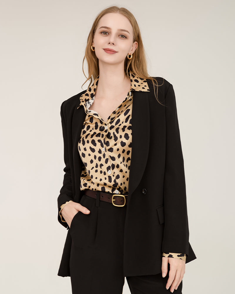 40 Momme Silk Shawl Collar Blazer - DAISYSILK