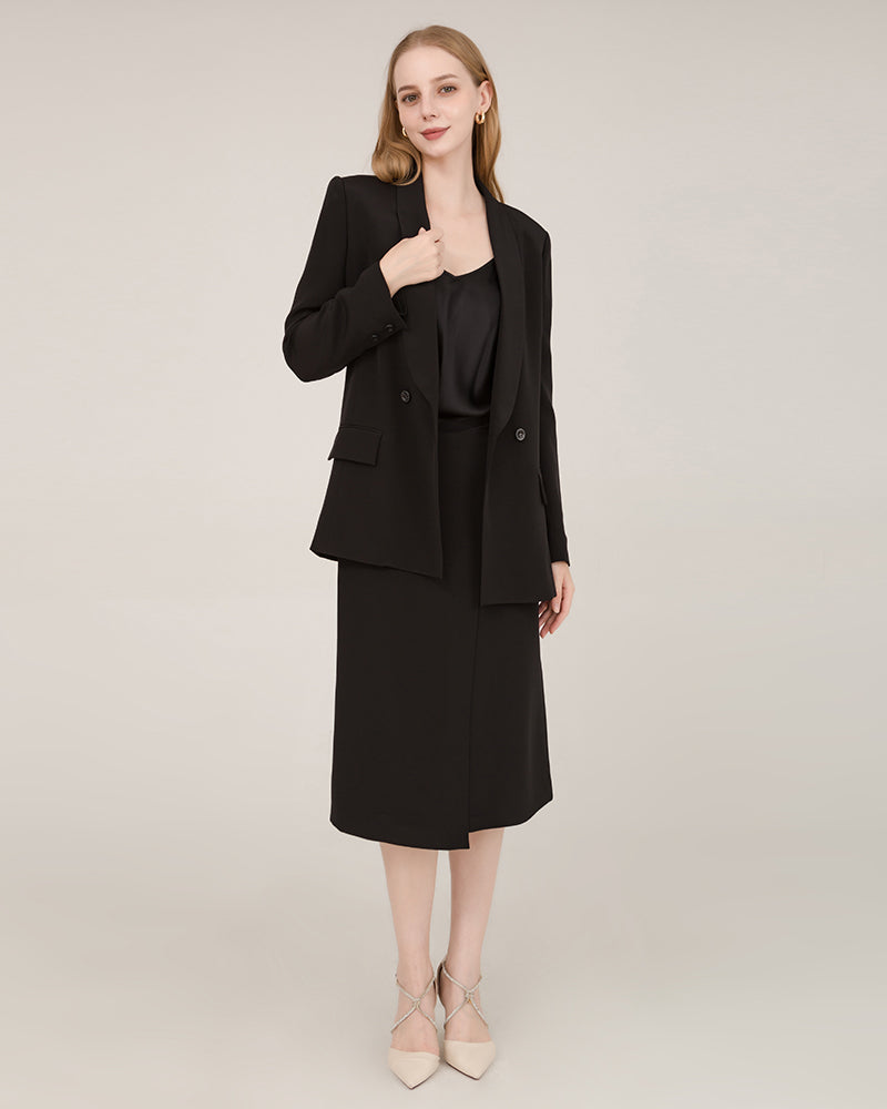 40 Momme Silk Shawl Collar Blazer - DAISYSILK