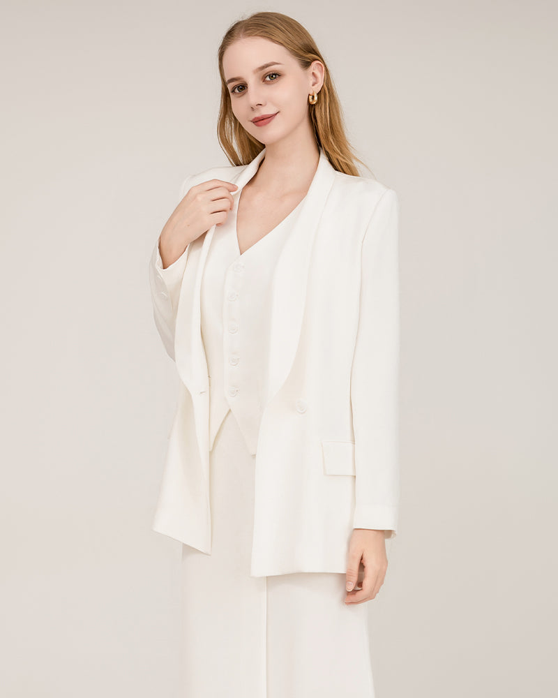 40 Momme Silk Shawl Collar Blazer - DAISYSILK