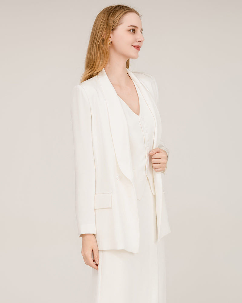 40 Momme Silk Shawl Collar Blazer - DAISYSILK