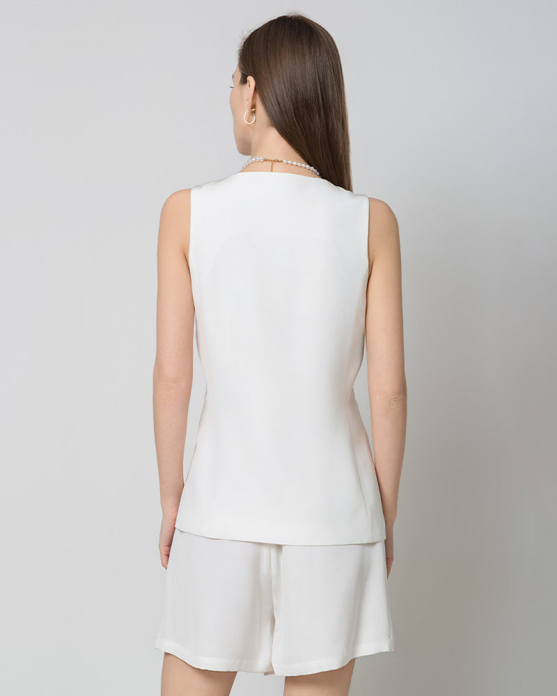 DaisySilk Womens Sleeveless Blazer Silk Vest Waist Coat