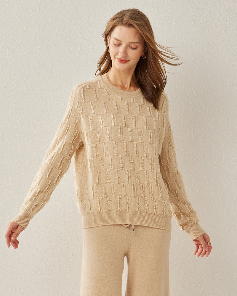 Crew Neck Luxe Cashmere Sweater - DAISYSILK
