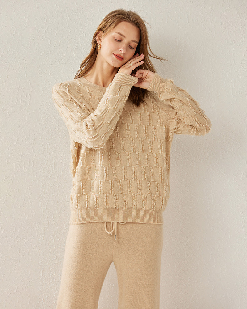 Crew Neck Luxe Cashmere Sweater - DAISYSILK
