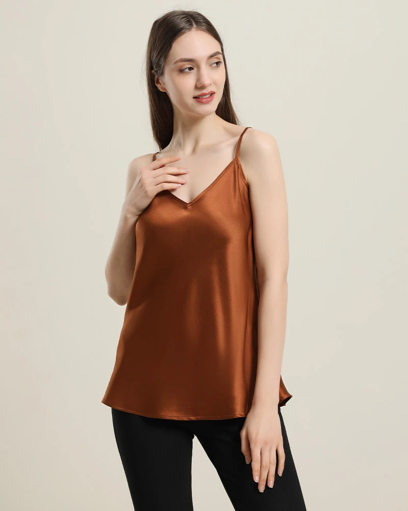 19Momme V Neck Silk Camisole - DAISYSILK