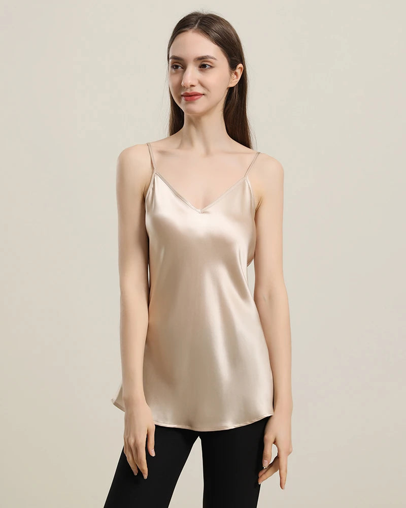 19Momme V Neck Silk Camisole - DAISYSILK