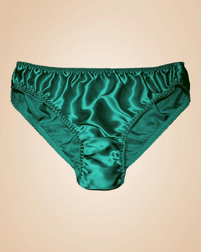 Women's 100% Silk Panties, Dark Green