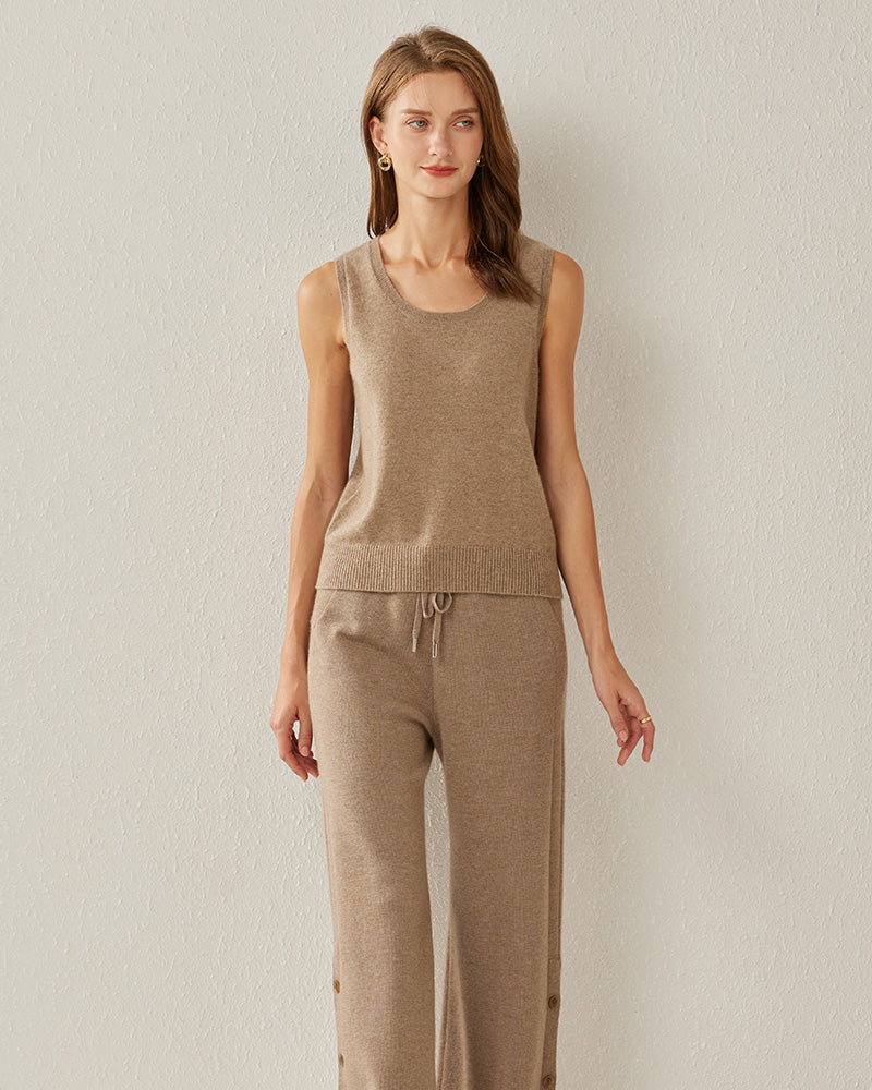 Women's Cashmere Tank Top, Camel