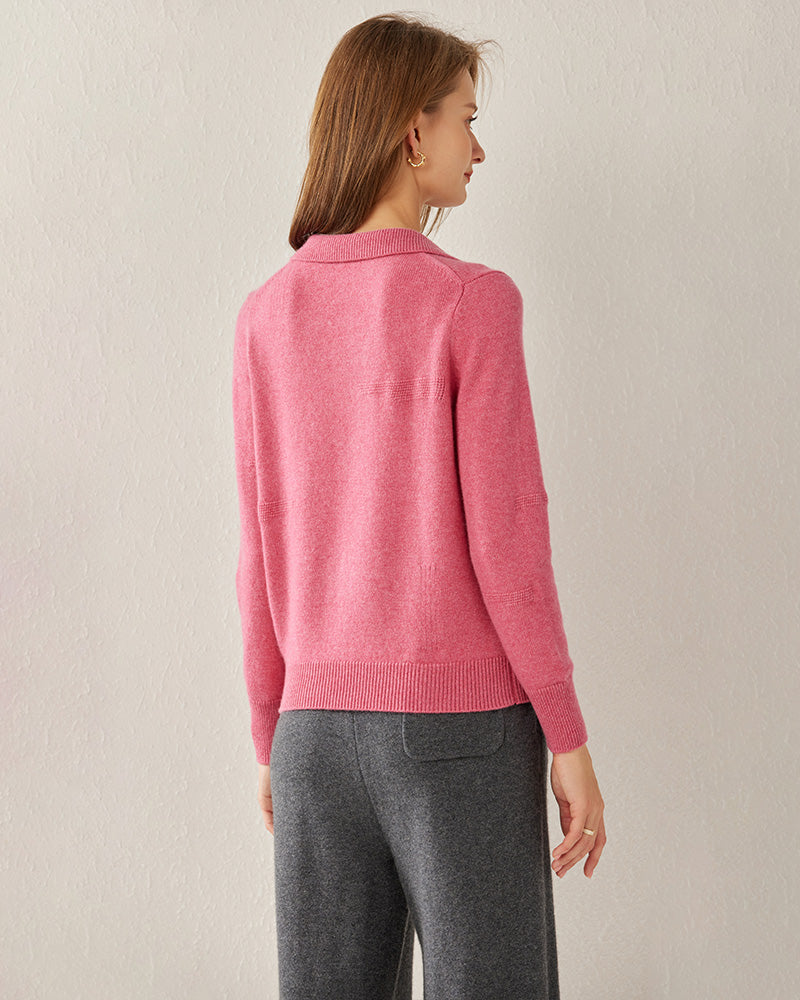 Women's Polo Collar Cashmere Sweater - DAISYSILK