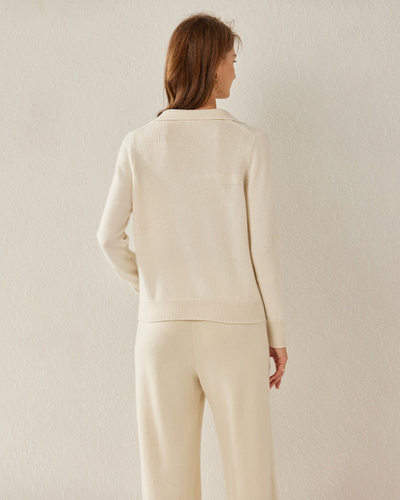 Women's Polo Collar Cashmere Sweater - DAISYSILK