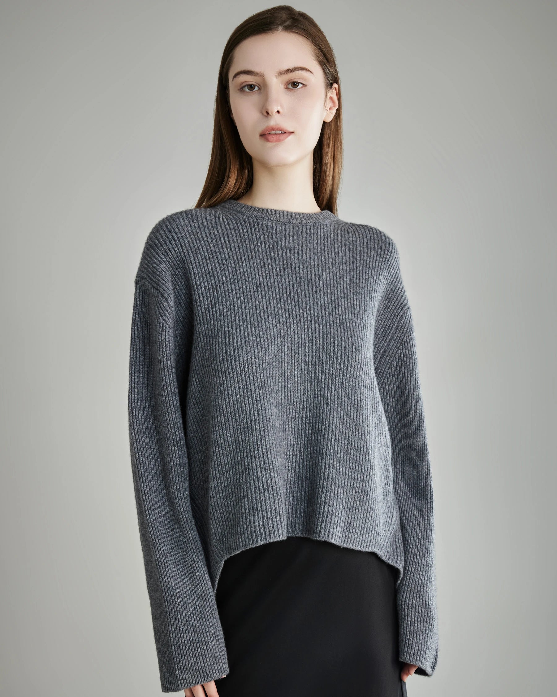 Women's Loft Crew Neck Cashmere Sweater, Grey