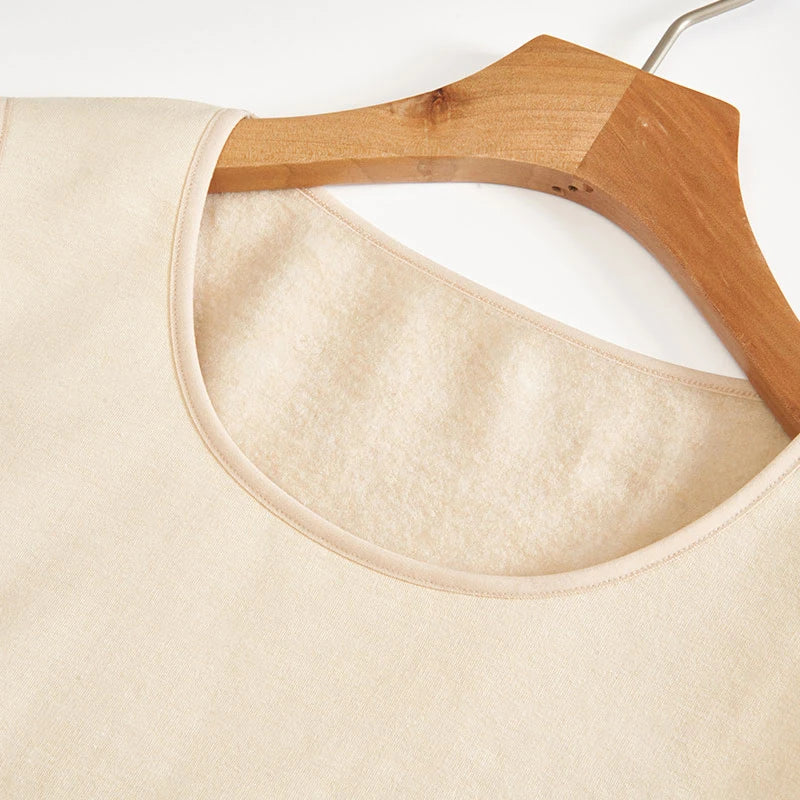 Women's Silk Velvet Thermal Vest, Beige