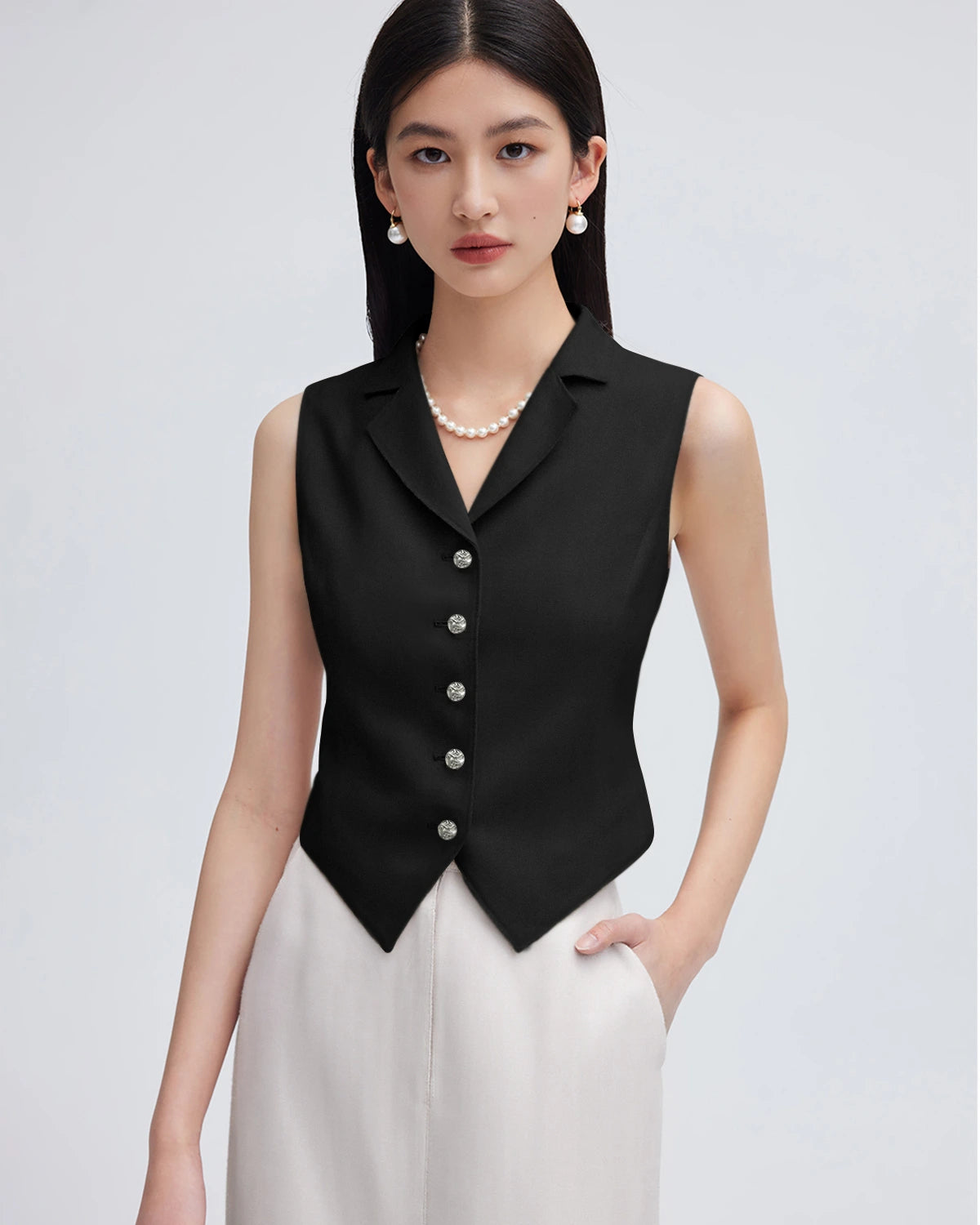 32 Momme Silk Lapel Collar Waistcoat - DAISYSILK