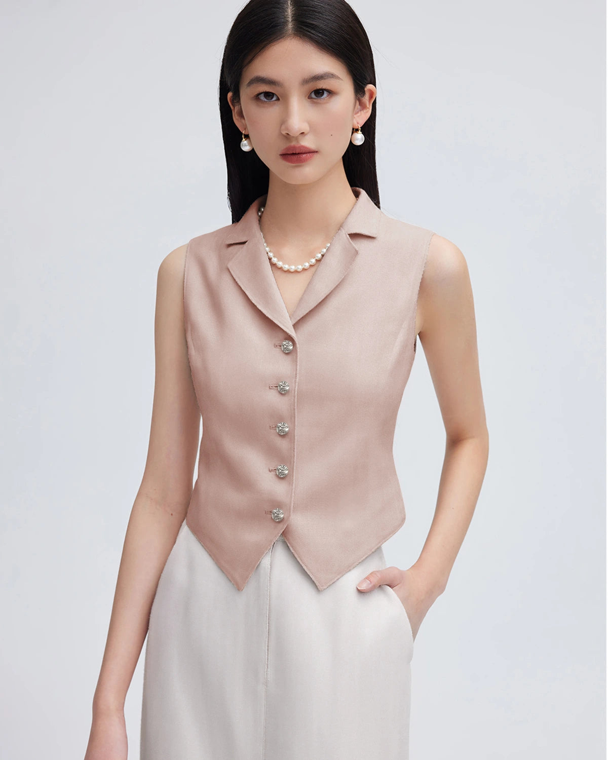 32 Momme Silk Lapel Collar Waistcoat - DAISYSILK
