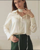 Tie Neck Silk Blouse, Ivory