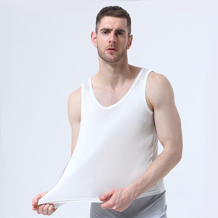 Men's Sleeveless Silk Knit Tank Top - DAISYSILK