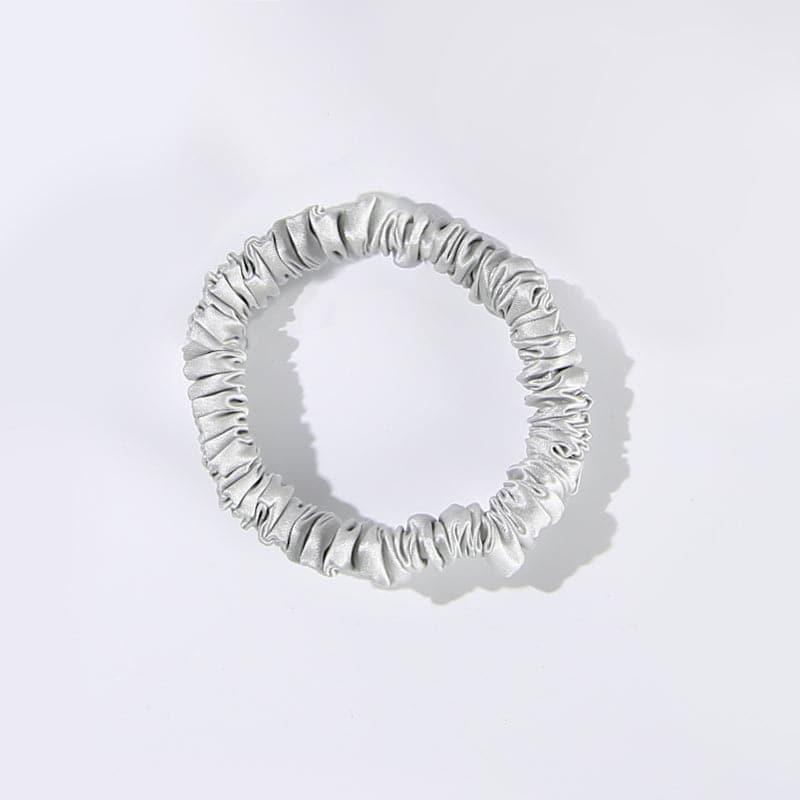 22 Momme Silk Mini Scrunchie, Grey