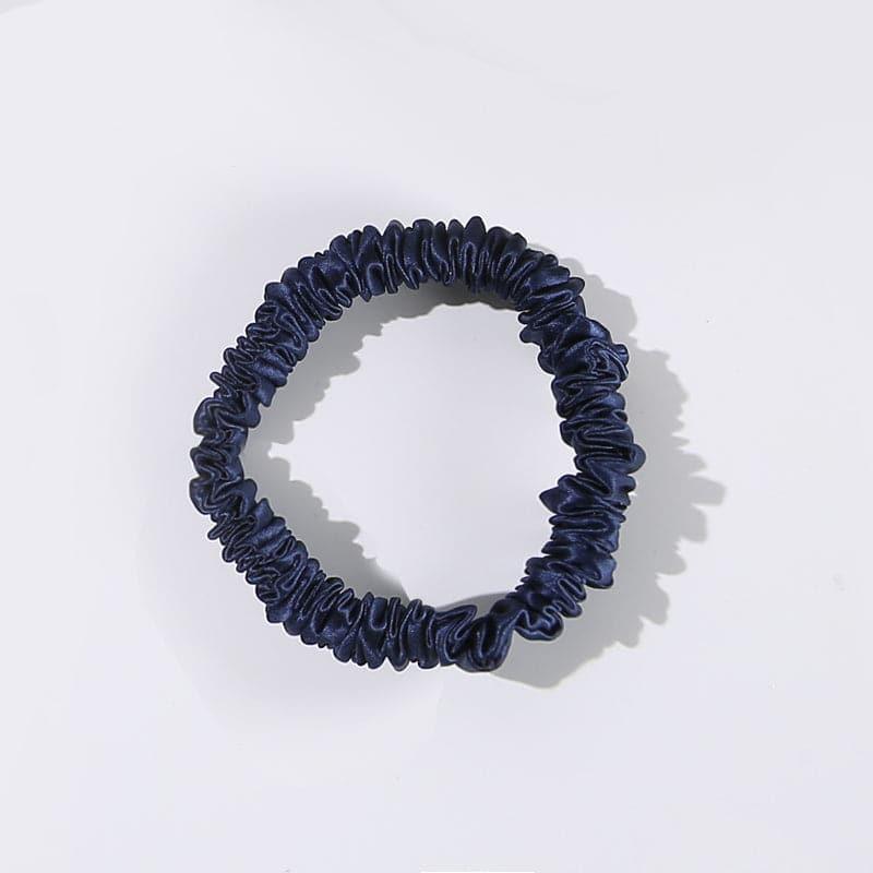 22 Momme Silk Mini Scrunchie, Navy