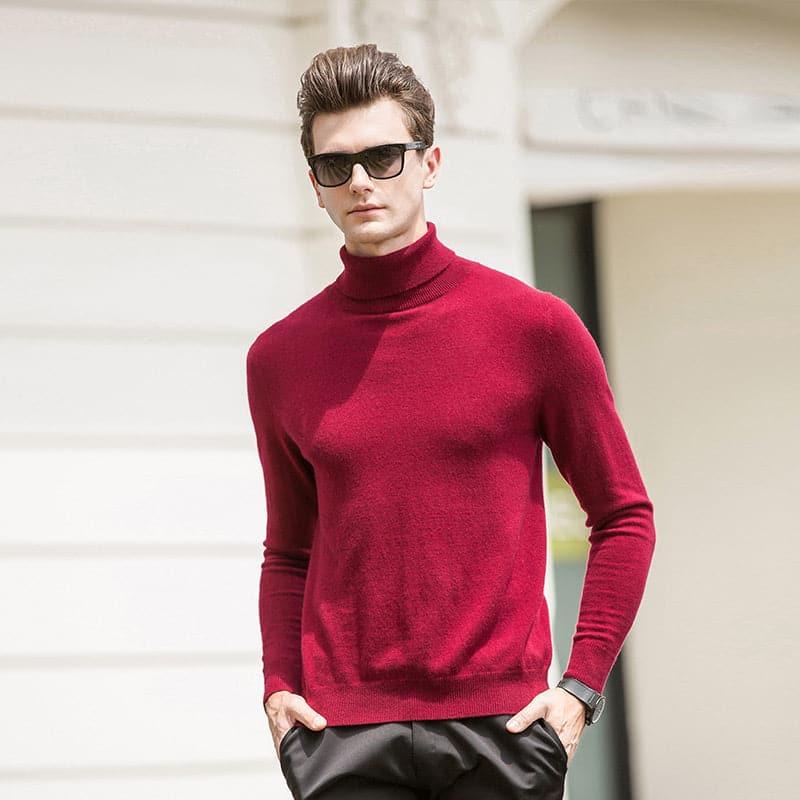 Men's Cashmere Turtleneck Sweater - DAISYSILK