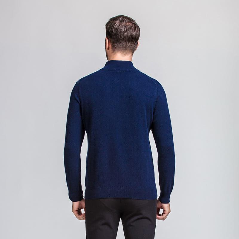 Men's Cashmere Quarter Zip Pullover - DAISYSILK