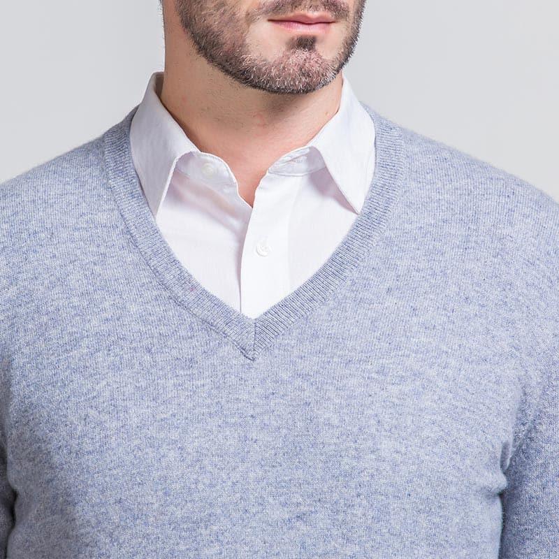 Men's V Neck Cashmere Sweater - DAISYSILK