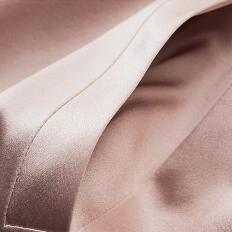 Silk and Velvet Reversible Robe for Winter Pink