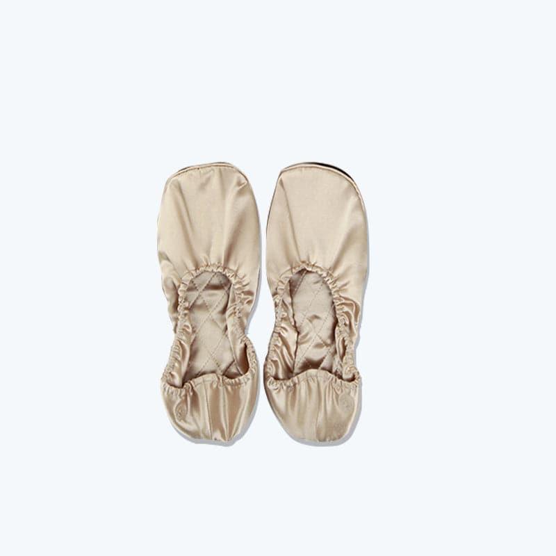 Soft Ballet Silk Slippers, Champagne