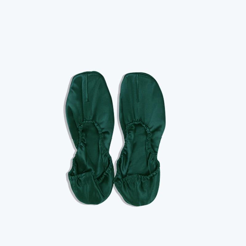 Soft Ballet Silk Slippers, Green