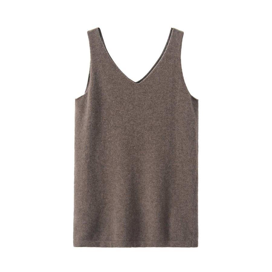 Cashmere V Neck Sweater Vest - DAISYSILK