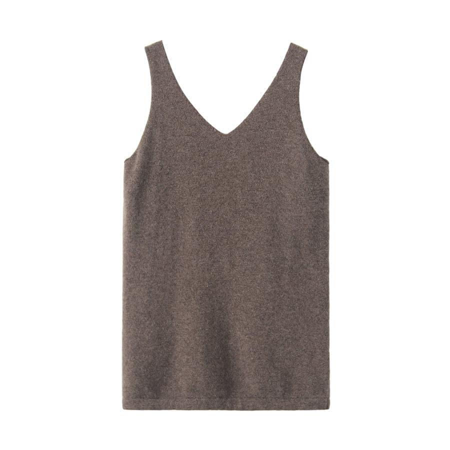 Cashmere V Neck Sweater Vest - DAISYSILK
