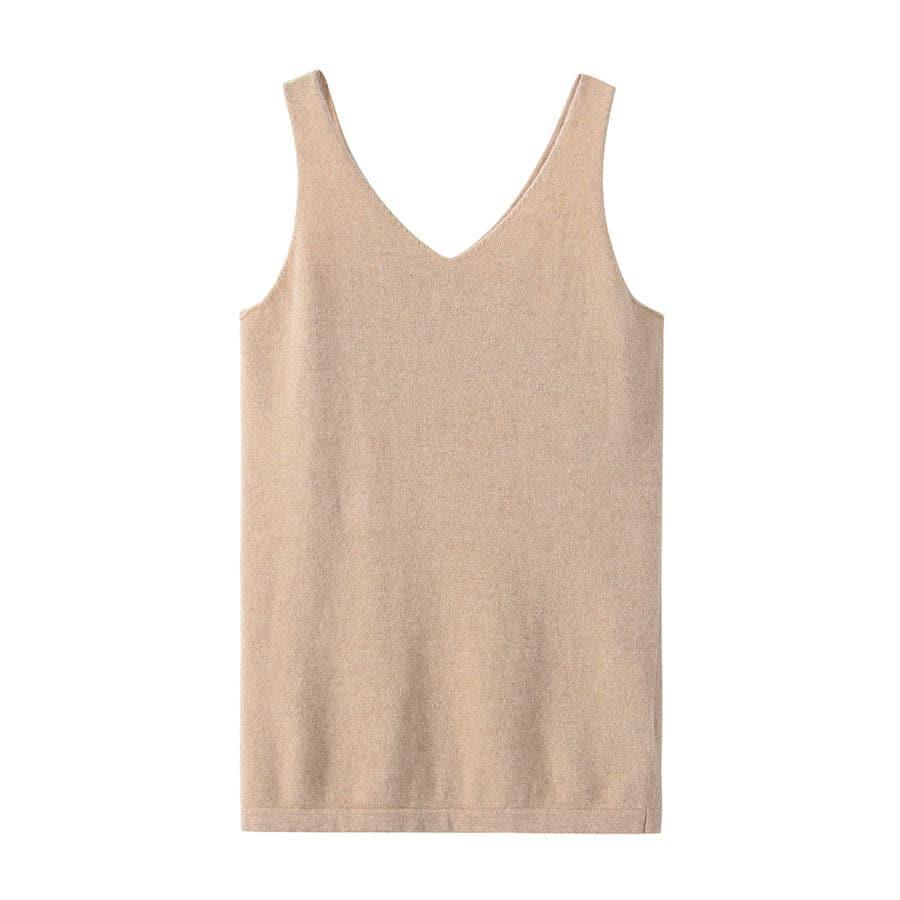 Cashmere V Neck Sweater Vest - DAISYSILK